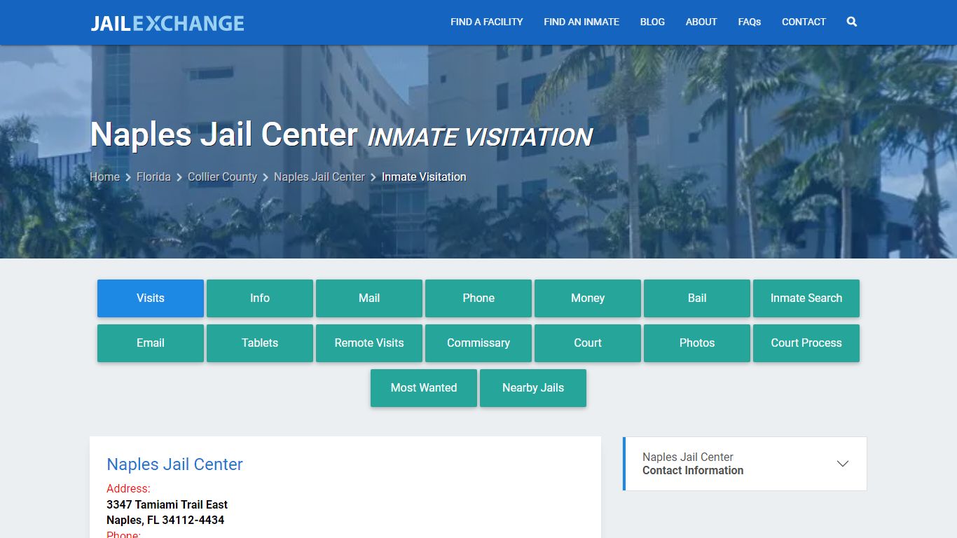 Inmate Visitation - Naples Jail Center, FL - Jail Exchange