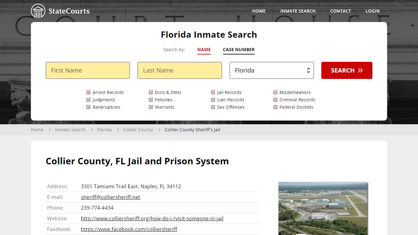 Collier County Sheriff's Jail Inmate Records Search, Florida - StateCourts